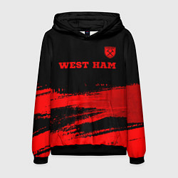 Толстовка-худи мужская West Ham - red gradient посередине, цвет: 3D-черный