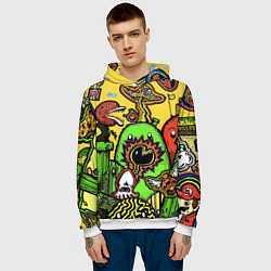 Толстовка-худи мужская Mario краски текстура, цвет: 3D-белый — фото 2