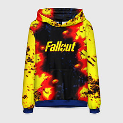 Толстовка-худи мужская Fallout огненные краски стиль, цвет: 3D-синий