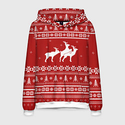 Толстовка-худи мужская Очень неприличные олени, цвет: 3D-белый