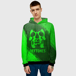 Толстовка-худи мужская Deftones - green gradient, цвет: 3D-черный — фото 2