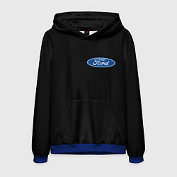 Толстовка-худи мужская FORD logo auto, цвет: 3D-синий