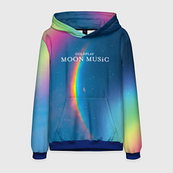 Толстовка-худи мужская Moon music Coldplay, цвет: 3D-синий