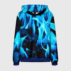 Толстовка-худи мужская Синий огонь текстура, цвет: 3D-синий