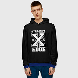 Толстовка-худи мужская Straight edge SXE, цвет: 3D-синий — фото 2