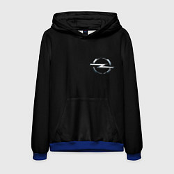 Толстовка-худи мужская Opel logo auto, цвет: 3D-синий