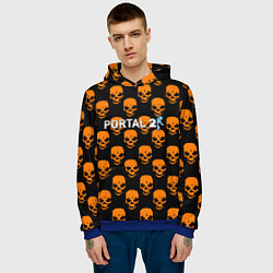 Толстовка-худи мужская Portal skull pattern, цвет: 3D-синий — фото 2