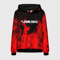 Толстовка-худи мужская Samurai fire red, цвет: 3D-черный
