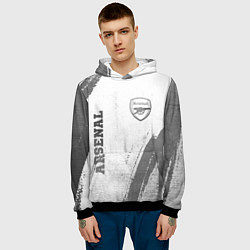 Толстовка-худи мужская Arsenal - white gradient вертикально, цвет: 3D-черный — фото 2