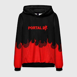 Толстовка-худи мужская Portal fire abstraction, цвет: 3D-черный