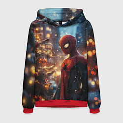Толстовка-худи мужская Spider-man new year, цвет: 3D-красный