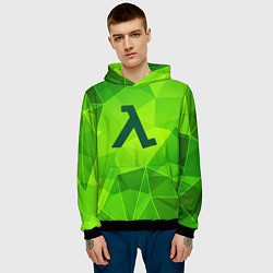 Толстовка-худи мужская Half-Life green poly, цвет: 3D-черный — фото 2