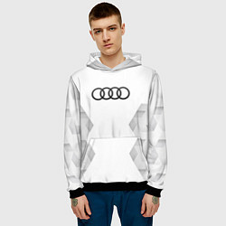 Толстовка-худи мужская Audi white poly, цвет: 3D-черный — фото 2