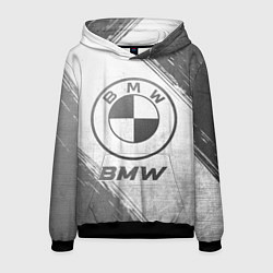 Толстовка-худи мужская BMW - white gradient, цвет: 3D-черный