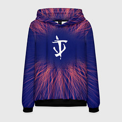 Толстовка-худи мужская Doom red energy, цвет: 3D-черный