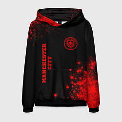 Толстовка-худи мужская Manchester City - red gradient вертикально, цвет: 3D-черный