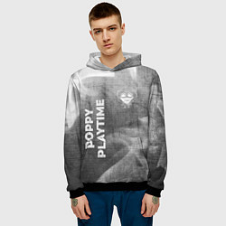 Толстовка-худи мужская Poppy Playtime - grey gradient вертикально, цвет: 3D-черный — фото 2
