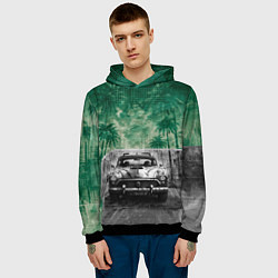 Толстовка-худи мужская Ретроавтомобиль, цвет: 3D-черный — фото 2