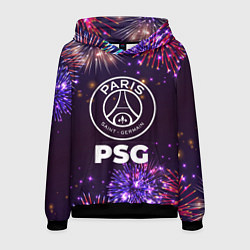 Толстовка-худи мужская Праздничный PSG, цвет: 3D-черный