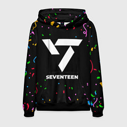 Толстовка-худи мужская Seventeen конфети, цвет: 3D-черный
