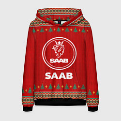Толстовка-худи мужская Saab new year, цвет: 3D-черный