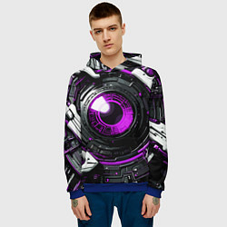 Толстовка-худи мужская Фиолетовая сфера киберпанк, цвет: 3D-синий — фото 2