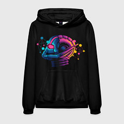 Толстовка-худи мужская Неоновый человек муравей, цвет: 3D-черный
