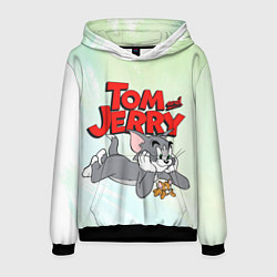 Толстовка-худи мужская Том и Джерри, цвет: 3D-черный