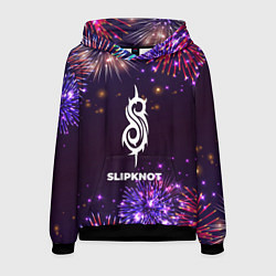 Толстовка-худи мужская Праздничный Slipknot Fireworks, цвет: 3D-черный