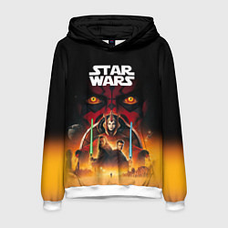 Толстовка-худи мужская Звездные войны - Скрытая угроза, цвет: 3D-белый
