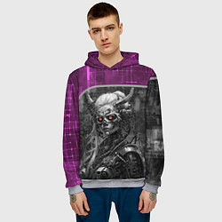 Толстовка-худи мужская Кибернетическая демоница, цвет: 3D-меланж — фото 2