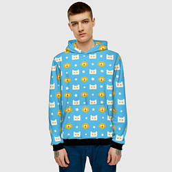Толстовка-худи мужская Время приключений паттерн, цвет: 3D-черный — фото 2