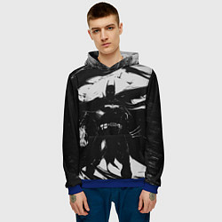 Толстовка-худи мужская Бэтмен - арт, цвет: 3D-синий — фото 2