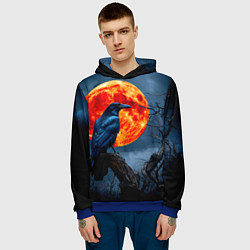 Толстовка-худи мужская Ворон на закате, цвет: 3D-синий — фото 2
