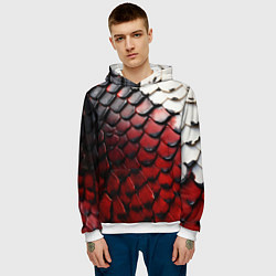 Толстовка-худи мужская Змеиная броня, цвет: 3D-белый — фото 2