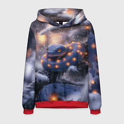 Толстовка-худи мужская Темная змея в фонариках, цвет: 3D-красный