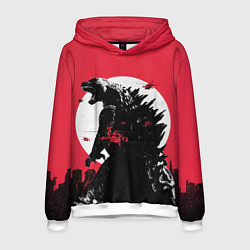 Мужская толстовка Godzilla destroys the city