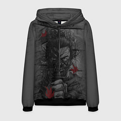 Толстовка-худи мужская Дзин Сакай - самурай, цвет: 3D-черный