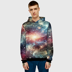 Толстовка-худи мужская Космическая туманность, цвет: 3D-черный — фото 2