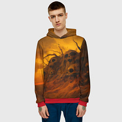 Толстовка-худи мужская Жутки холм, цвет: 3D-красный — фото 2