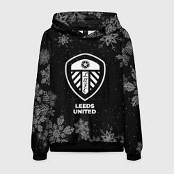 Толстовка-худи мужская Снежный Leeds United, цвет: 3D-черный