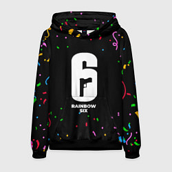 Толстовка-худи мужская Rainbow Six конфети, цвет: 3D-черный