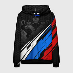 Толстовка-худи мужская Россия - абстракция, цвет: 3D-черный