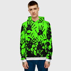 Толстовка-худи мужская Death stranding руки, цвет: 3D-белый — фото 2