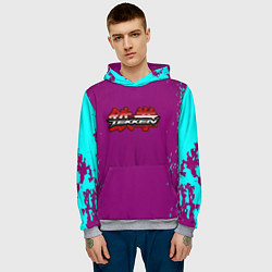 Толстовка-худи мужская Tekken краски неон, цвет: 3D-меланж — фото 2