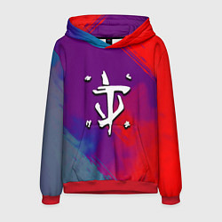 Толстовка-худи мужская Doom неоновые краски, цвет: 3D-красный