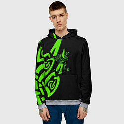 Толстовка-худи мужская Razer лого лес, цвет: 3D-меланж — фото 2