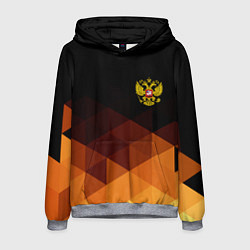 Толстовка-худи мужская Герб России геометрия, цвет: 3D-меланж