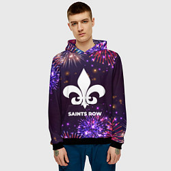 Толстовка-худи мужская Праздничный Saints Row, цвет: 3D-черный — фото 2