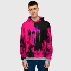 Толстовка-худи мужская Monster energy fire pink, цвет: 3D-меланж — фото 2